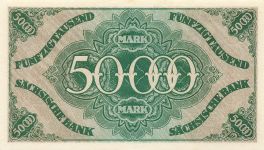 Sächsische Bank zu Dresden 50000 Mark 25.7.1923, SAX 16 Kassenfrisch/ UNC