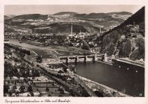 AK Aussig Burgruine Schreckenstein Staustufe Böhmen 1939 gelaufen Postkarte