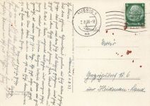 AK Aussig Burgruine Schreckenstein Staustufe Böhmen 1939 gelaufen Postkarte