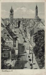AK Straubing Stadtturm Kirche Bayern 1940 gelaufen Postkarte