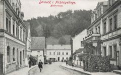 AK Berneck Hoferstrasse Restaurant Bayern Fichtelgebirge 1928 gelaufen Postkarte