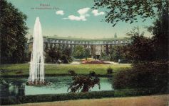 AK Hanau Stadtschloss Park Hessen gelaufen Postkarte