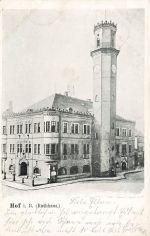 AK Hof Rathaus Bayern 1906 gelaufen Postkarte