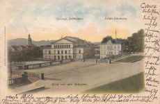 AK Coburg Hoftheater Palais Edinburg Bayern 1906 gelaufen Postkarte