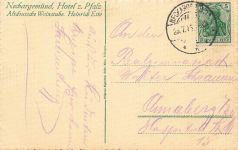 AK Neckargemünd Hotel Pfalz Weinstube Baden-Württemberg 1915 gelaufen Postkarte
