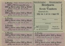 Notgeld Brotkarte TONDERN Stadt DNS Tonder Dänemark