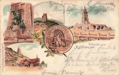 AK Kyffhäuser Denkmal Wirtschaft Thüringen 1905 gelaufen Postkarte Litho