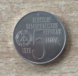 DDR 5 Mark ANTI Apartheid 1978 Gedenkmünze