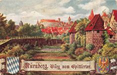 AK Nürnberg Burg vom Splittertor gesehen Bayern ungelaufen Tucks Postkarte