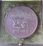 Medaille Luitpold Prinz von Bayern/ Landwirtschaft 1810 - 1910 Bronze in Etui