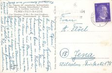 AK Hirschberg Turmsteinbaude Schlesien Riesengebirge 1944 gelaufen Postkarte