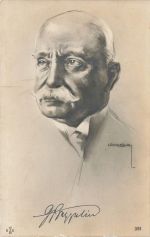 AK 1.WK Graf Zeppelin Portrait 1916 gelaufen Patriotika Postkarte