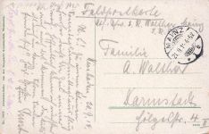 AK Wiesbaden Neues Theater Hessen 1914 gelaufen Postkarte