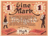 1 Mark Notgeld SÜDERBRARUP Heinrich Appel, Notgeld-Palast