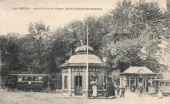 AK Maubeuge Grant Porte de France Straßenbahn Frankreich 1915 gelaufen Postkarte