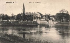 AK Nienburg Weser Kirche Niedersachsen 1919 gelaufen Postkarte
