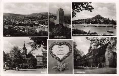 AK Jena Zeißhochhaus Paradiesbrücke Hausberg Thüringen 1939 gelaufen Postkarte