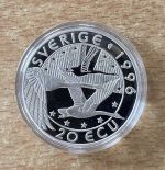 25 Ecu 1996 August Strindberg Schweden PP Silber mit Zertifikat