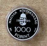 1000 Forint ECU 1995 Ungarn Parlament PP Silber mit Zertifikat