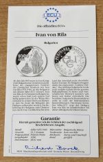 1000 Leva 1996 Bulgarien Ivan von Rila PP Silber mit Zertifikat