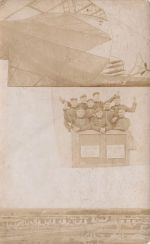 Fotokarte 1.WK Fotomontage Soldaten Flucht mit Zeppelin II aus Altengrabow 1911
