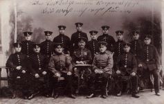Fotokarte 1.WK deutsche Soldaten mit Orden Inf.-Regt. 107 Leipzig Sachsen