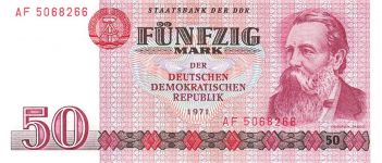 DDR Banknote 50 Mark 1971 Friedrich Engels Ro: 360a KASSENFRISCH/UNC