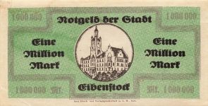 1 Million Mark 13.08.1923 Notgeld der Stadt Eibenstock
