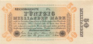 50 Milliarden Mark 10.10.1923 Reichsbanknote Banknote DEU-140c
