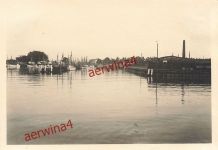 Blick auf den Hansa-Speicher am Hafen von Stolpmünde Ustka Pommern