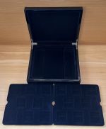 Leer Holz Etui Box für 16 Münzen Medaillen Münzbox Lackiert Schwarz