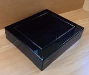 Leer Holz Etui Box für 16 Münzen Medaillen Münzbox Lackiert Schwarz