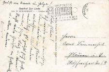 Gasthof zur Linde und Ortsansicht von Steutz Sachsen-Anhalt Postkarte AK