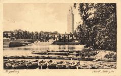 AK Magdeburg Adolf Mittag See Bootsanleger Sachsen-Anhalt 1939 Postkarte