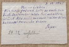Kriegsgefangenenpost Russland / UdSSR Rotes Kreuz 1947 Lager Nr. 7144/15