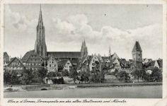 AK Ulm Donaupartie Stadtmauer Münster Baden-Württemberg 1941 gelaufen Postkarte