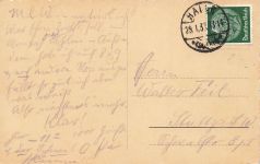 AK Halle Saale Stadttheater Menschen Sachsen-Anhalt 1937 gelaufen Postkarte