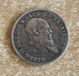 2 Mark 1901 D Georg II Herzog von Sachsen Meiningen Kaiserreich Silber