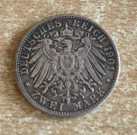 2 Mark 1901 D Georg II Herzog von Sachsen Meiningen Kaiserreich Silber