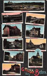 Gruss aus Bebra Panorama mit Bahnhof und Hotel Hessen Postkarte AK