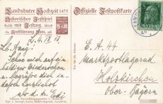 Einzug Herzog Georgs Brauteinholung Landshut Bayern Postkarte AK 1913
