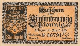 25 Pfennig Notgeld LÖBEJÜN Stadt
