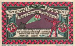 50 Pfennig Notgeld WILHELMSHAVEN-RÜSTRINGEN Vereinte Lichtspiele