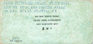 POW Kriegsgefangenschaft Brief Post USA 2wk Camp Hamton Roads WH Prisoner War