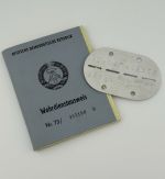 DDR NVA Wehrdienstausweis Offizier Leutnant Weißkeißel, UOS Rudolf Egelhofer