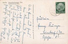 Brandenburger Tor mit Bussen in Berlin Postkarte AK 1938