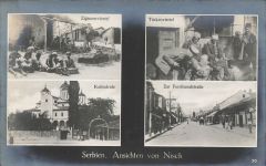 Kathedrale und Ferdinandstraße Ansichten von Nisch Serbien Postkarte AK