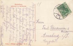AK Heidelberg Schlosshof Mondschein Baden-Württemberg 1913 gelaufen Postkarte