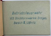 DDR Fotoalbum Betriebsfeuerwehr VEB Blechformwerke Erzgebirge 38 Fotos Lößnitz