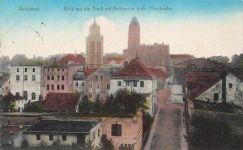 AK Patschkau Rathaus Pfarrkirche Stadtansicht Schlesien 1918 Postkarte